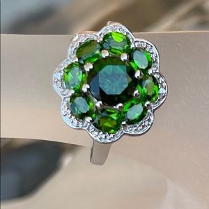 Gem Insider Diopside & Zircon Sterling ring size 9